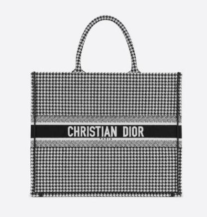 DIOR 直営店 名入れOK! BOOK TOTE ミディアム トート 千鳥格子