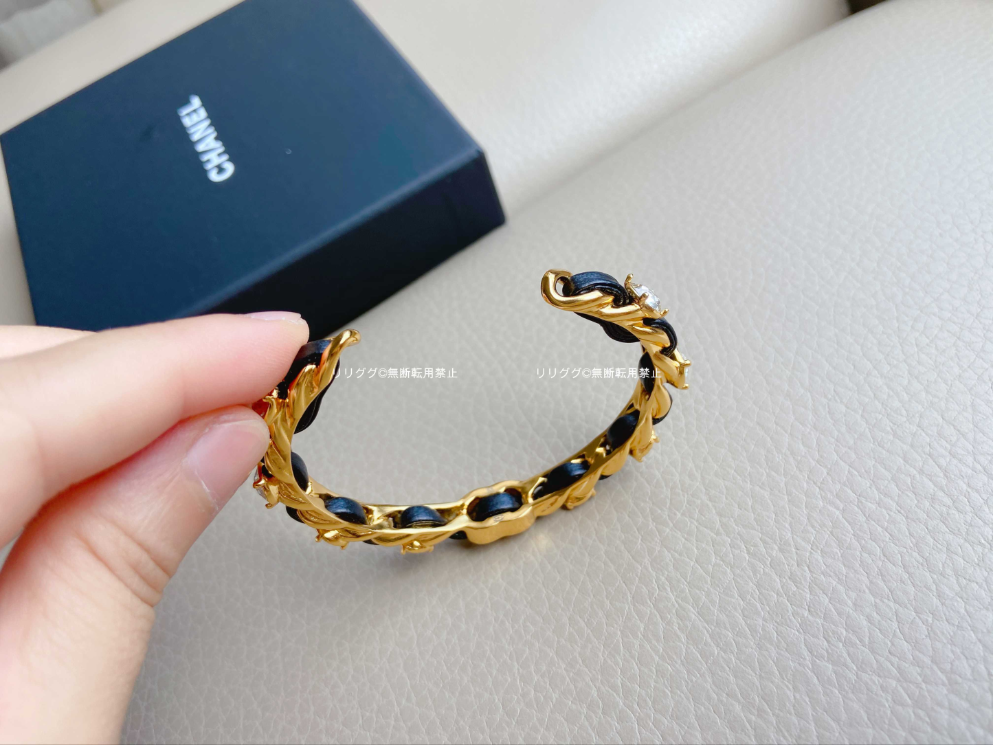 (シャネル)AB4267☆ブレスレット　バングル☆パールとレザー