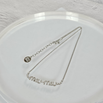 ☆関税込☆MIUMIU★クリスタルメタルネックレス★