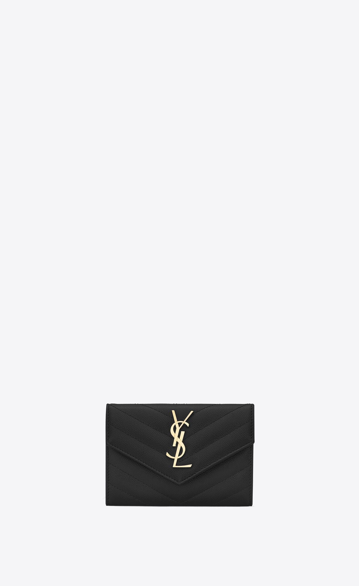 小文字のロゴグレインエンボスレザー封筒ウォレット