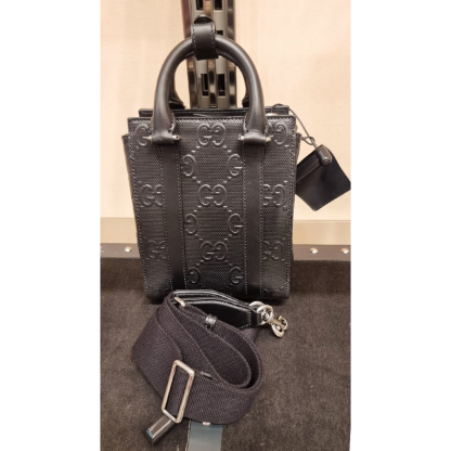 【セール】グッチ☆GGエンボス レザー ミニ トートバッグ 696010