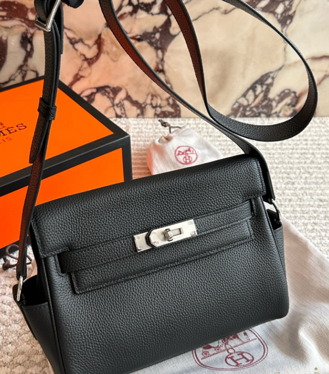 【上質なグレー】HERMES ケリー メッセンジャー PM