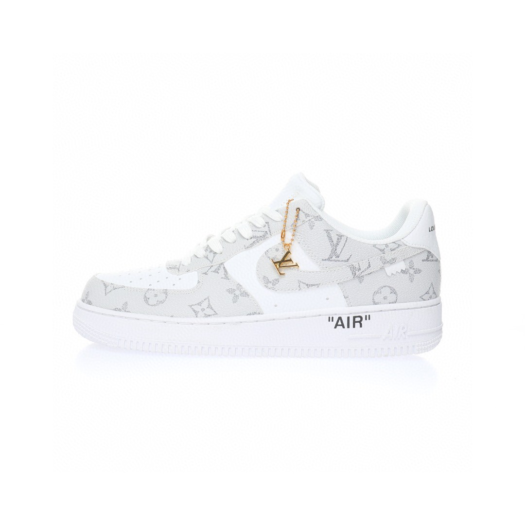 【日本未入荷】♪超入手困難Louis Vuitton x Nike Air Force1 ホワイトグレー【本物保証】【代金引換】