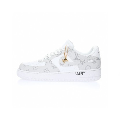【日本未入荷】♪超入手困難Louis Vuitton x Nike Air Force1 ホワイトグレー【本物保証】【代金引換】