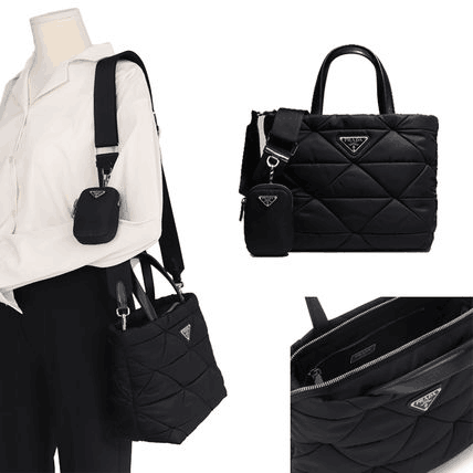関税負担なし☆PRADA プラダ パデッドナイロン トートバッグ