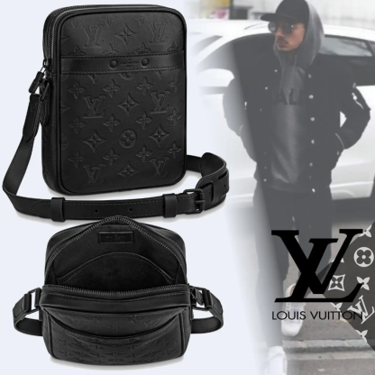 【ルイヴィトン】NEW!シャドーブラック☆スリムバッグDANUBE