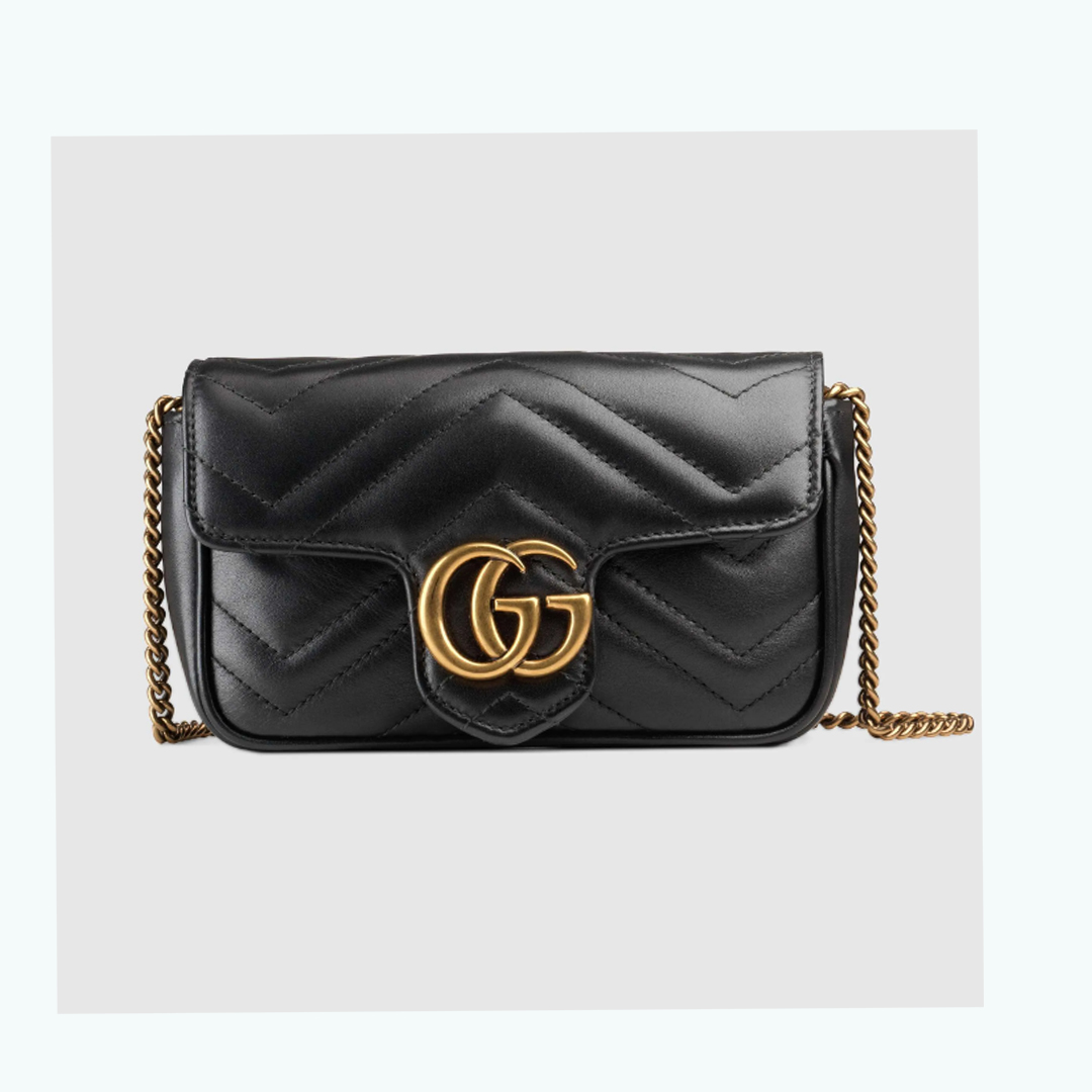 〔GGマーモント〕キルティングレザー スーパーミニバッグ