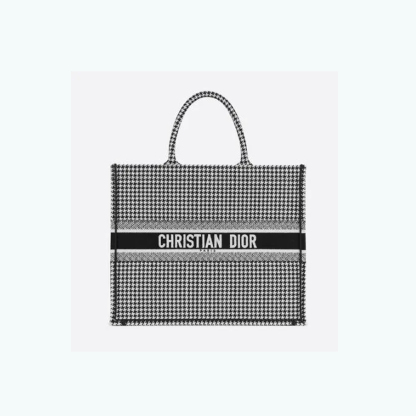 DIOR 直営店 名入れOK! BOOK TOTE ミディアム トート 千鳥格子