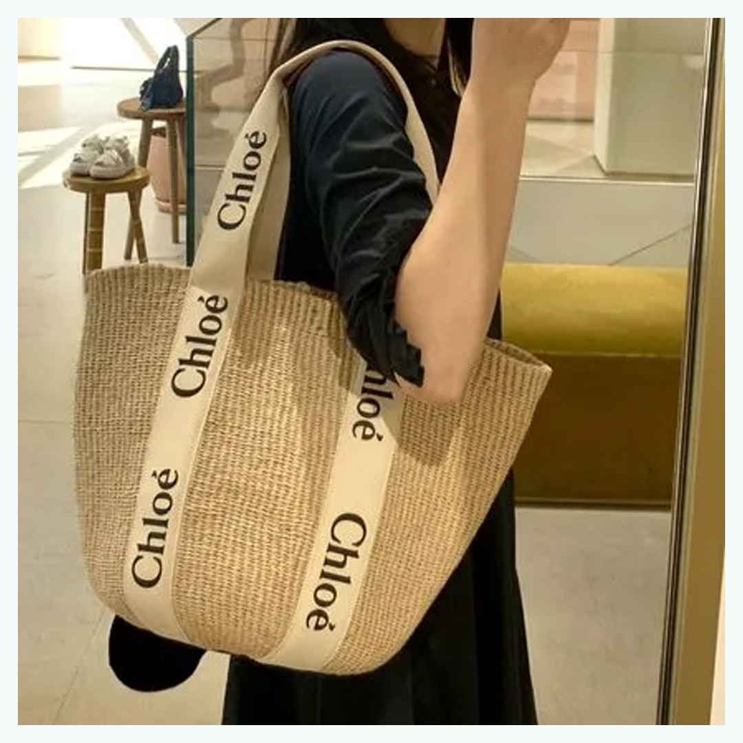 【Chloe】WOODY ラージ バスケット かごバッグ