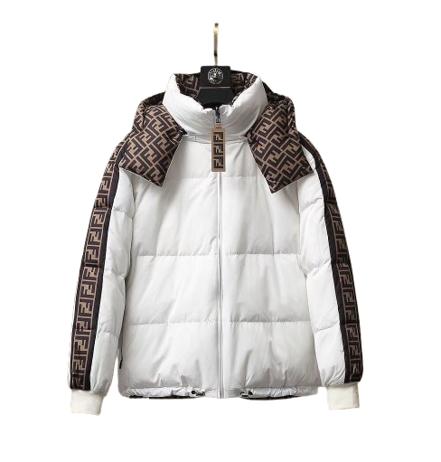 FENDI メンズダウンジャケットデザイナーダウンジャケットデザイナーダウンジャケット冬のファッションレターウォームメンズアウトドアカジュアルウインドプルーフカップルの同じジャケット