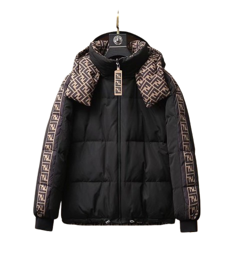 FENDI メンズダウンジャケットデザイナーダウンジャケットデザイナーダウンジャケット冬のファッションレターウォームメンズアウトドアカジュアルウインドプルーフカップルの同じジャケット
