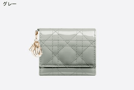 Dior ディオール LADY DIOR ロータスウォレット ミニ財布 三折り