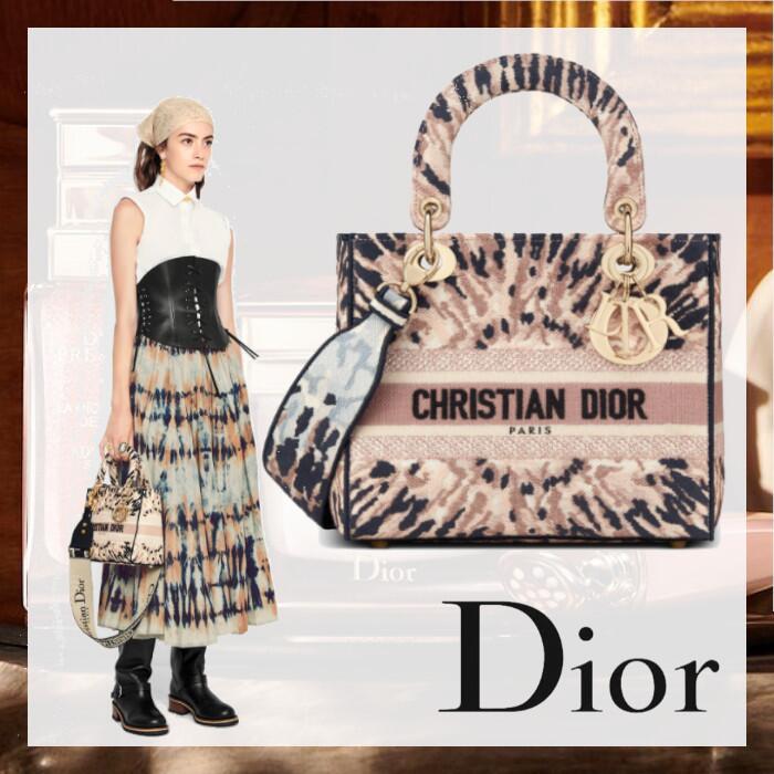 Lady D-Lite” Tie&Dior刺繍 ミディアムバッグ