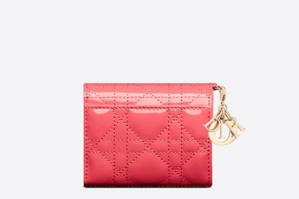 Dior ディオール LADY DIOR ロータスウォレット ミニ財布 三折り