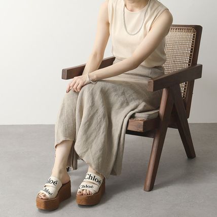 Chloe ウェッジミュール サンダル CHC21U44908 WOODY 厚底