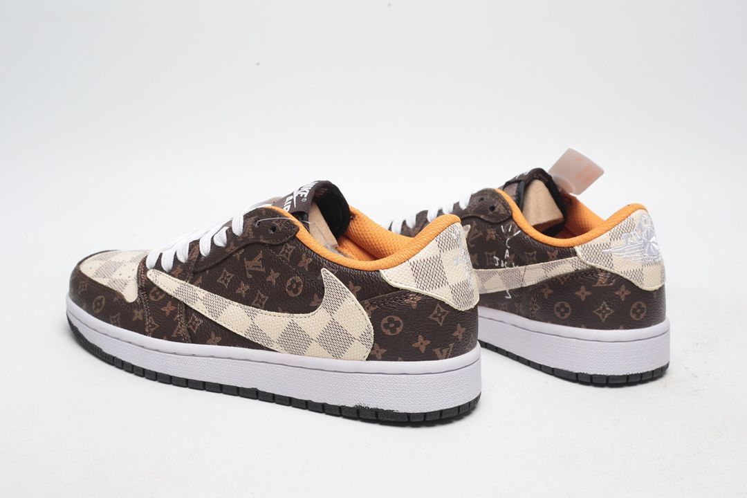 【日本未入荷】Louis Vuitton x Travis Scott x Nike Air Jordan 1 Low OG SP"Damier Azur/LV Monogram"【正規品】[代金引換]