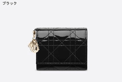 Dior ディオール LADY DIOR ロータスウォレット ミニ財布 三折り