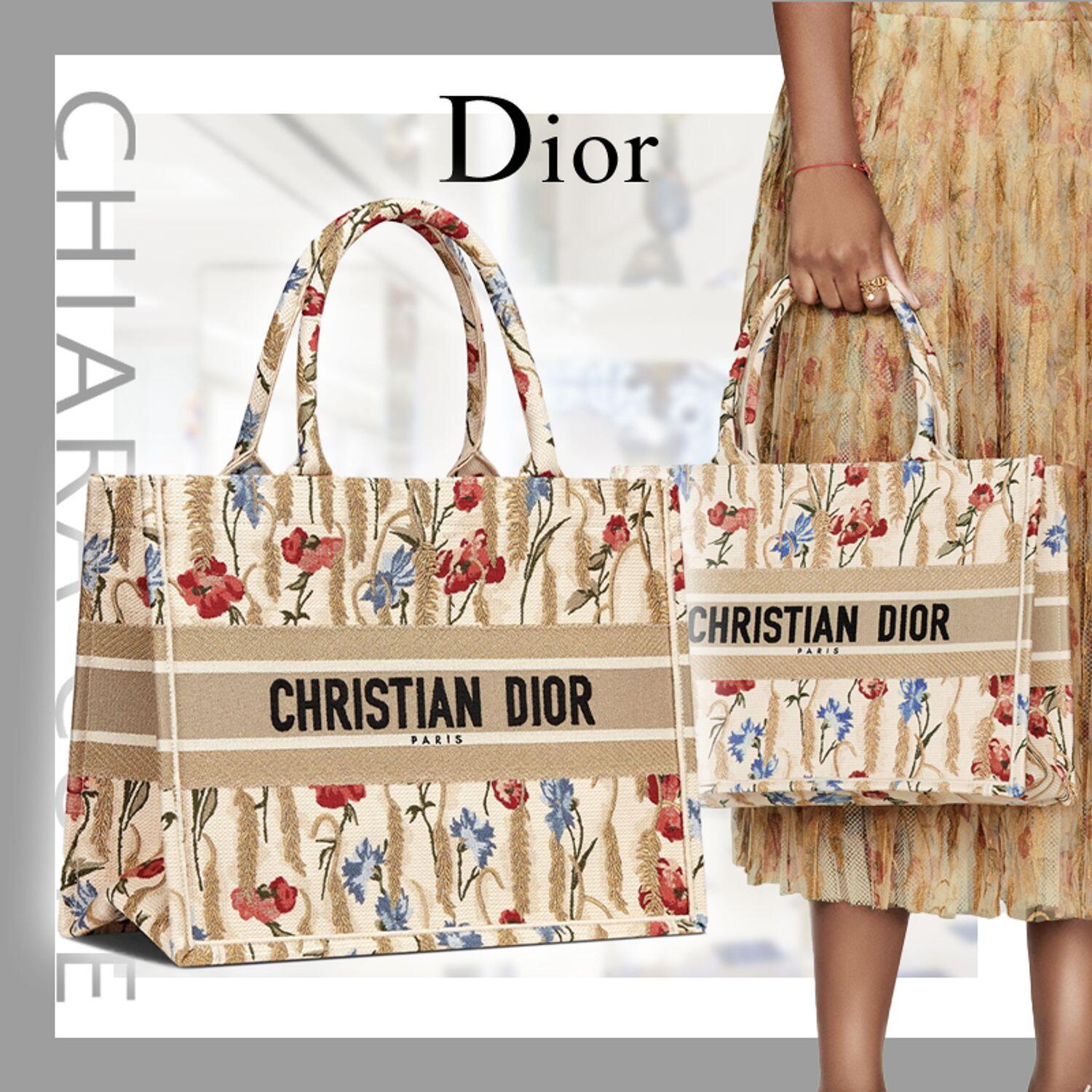 【ディオール】新作！フラワー柄★ディオールブックトートスモールバッグ★