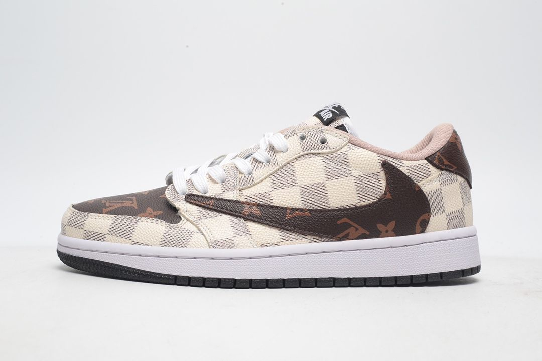 【日本未入荷】Louis Vuitton x Travis Scott x Nike Air Jordan 1 Low OG SP"Damier Azur/LV Monogram"【正規品】[代金引換]