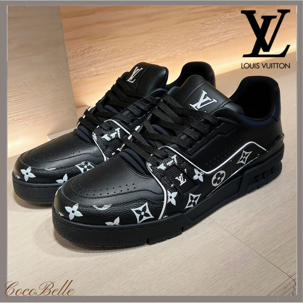 精緻な構造*LV*Trainer スニーカー モノクロモノグラム レザー