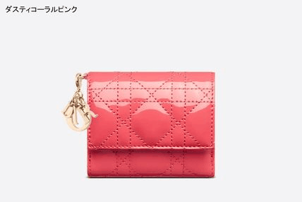 Dior ディオール LADY DIOR ロータスウォレット ミニ財布 三折り