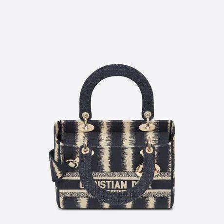 LADY D-LITE ミディアムバッグ D-Stripes エンブロイダリー