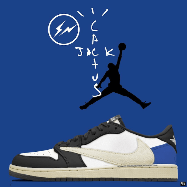 【海外スタッフより直送・正規品保証！日本未発売モデル】Travis Scott x fragment Design x Air Jordan 1 Low DM7866-140【送料無料 代金引換】
