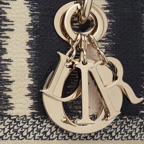 LADY D-LITE ミディアムバッグ D-Stripes エンブロイダリー