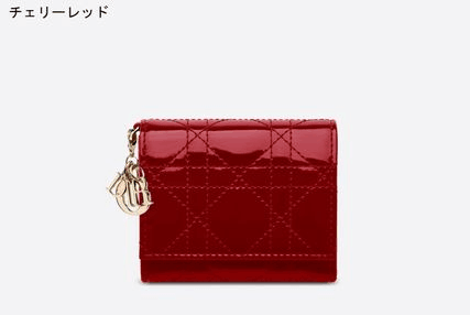 Dior ディオール LADY DIOR ロータスウォレット ミニ財布 三折り