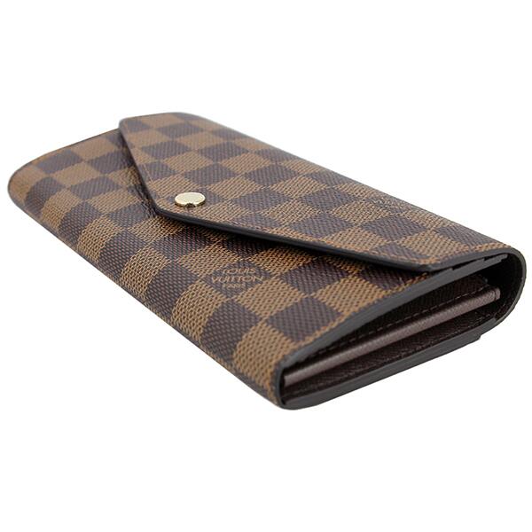 ルイヴィトン ポルトフォイユ サラ 二つ折り長財布 ダミエ レザー ブラウン ロングフラップウォレット 定番 人気 財布