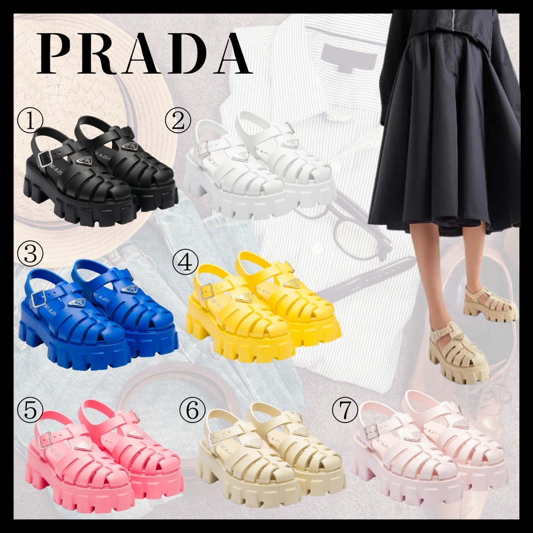 【PRADA】フォーム ラバー サンダル 厚底 ロゴ プラダ 靴