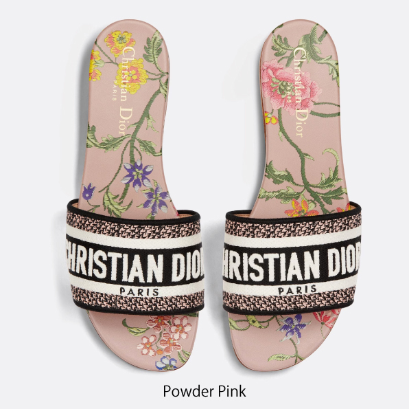 【DIOR】ディオール DWAY コットン 刺繍サンダル
