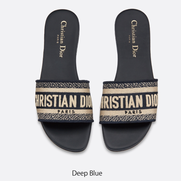 【DIOR】ディオール DWAY コットン 刺繍サンダル