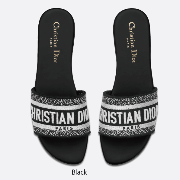 【DIOR】ディオール DWAY コットン 刺繍サンダル