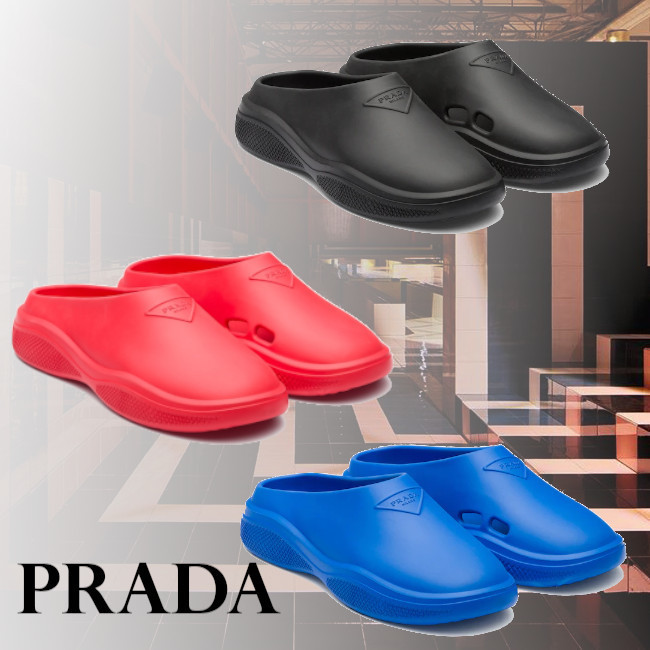 ★大人気★PRADA 【直営店】 新作 Foam rubber mules ミュール