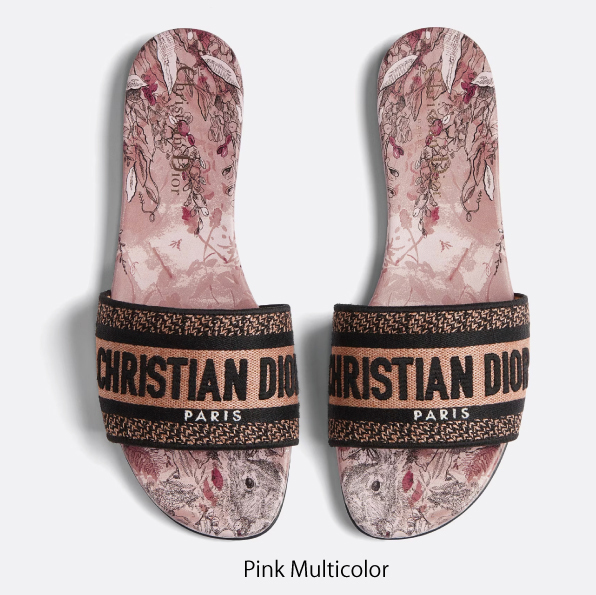 【DIOR】ディオール DWAY コットン 刺繍サンダル