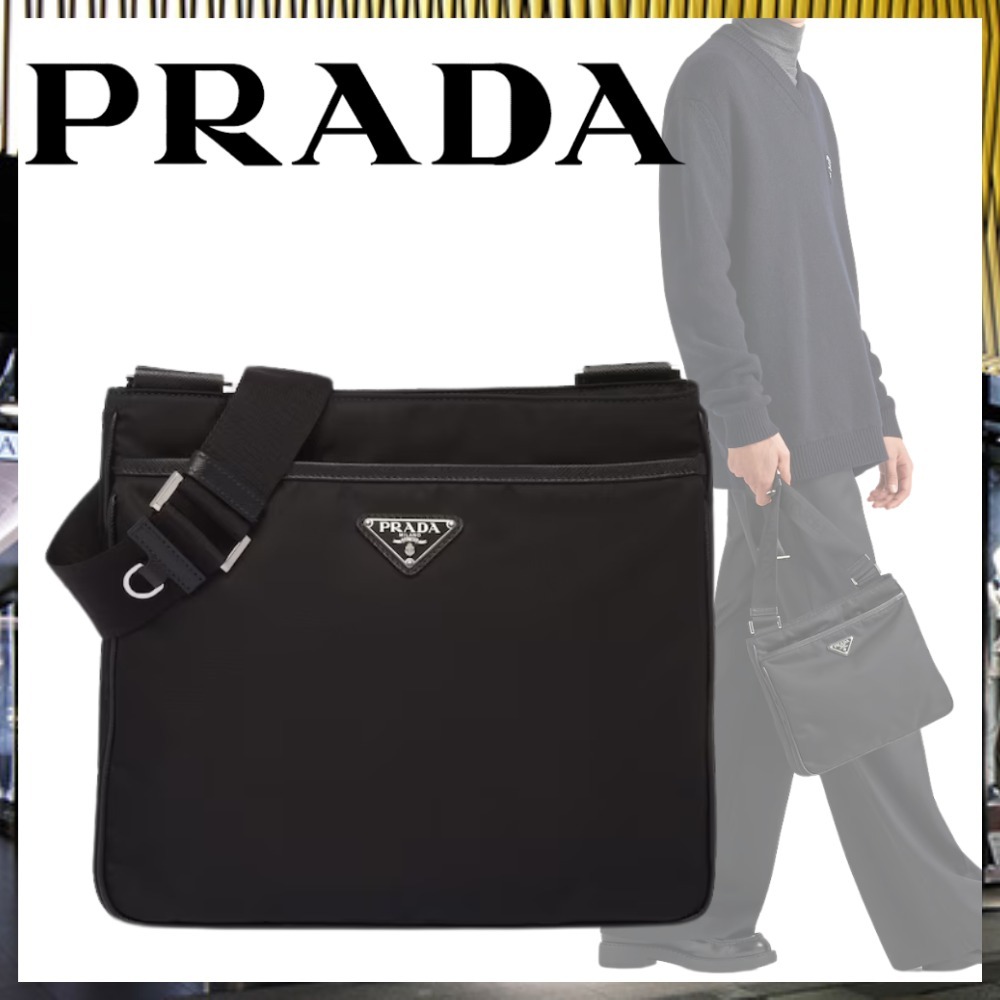 【PRADA】 Re-Nylon xサフィアーノレザー ショルダーバッグ