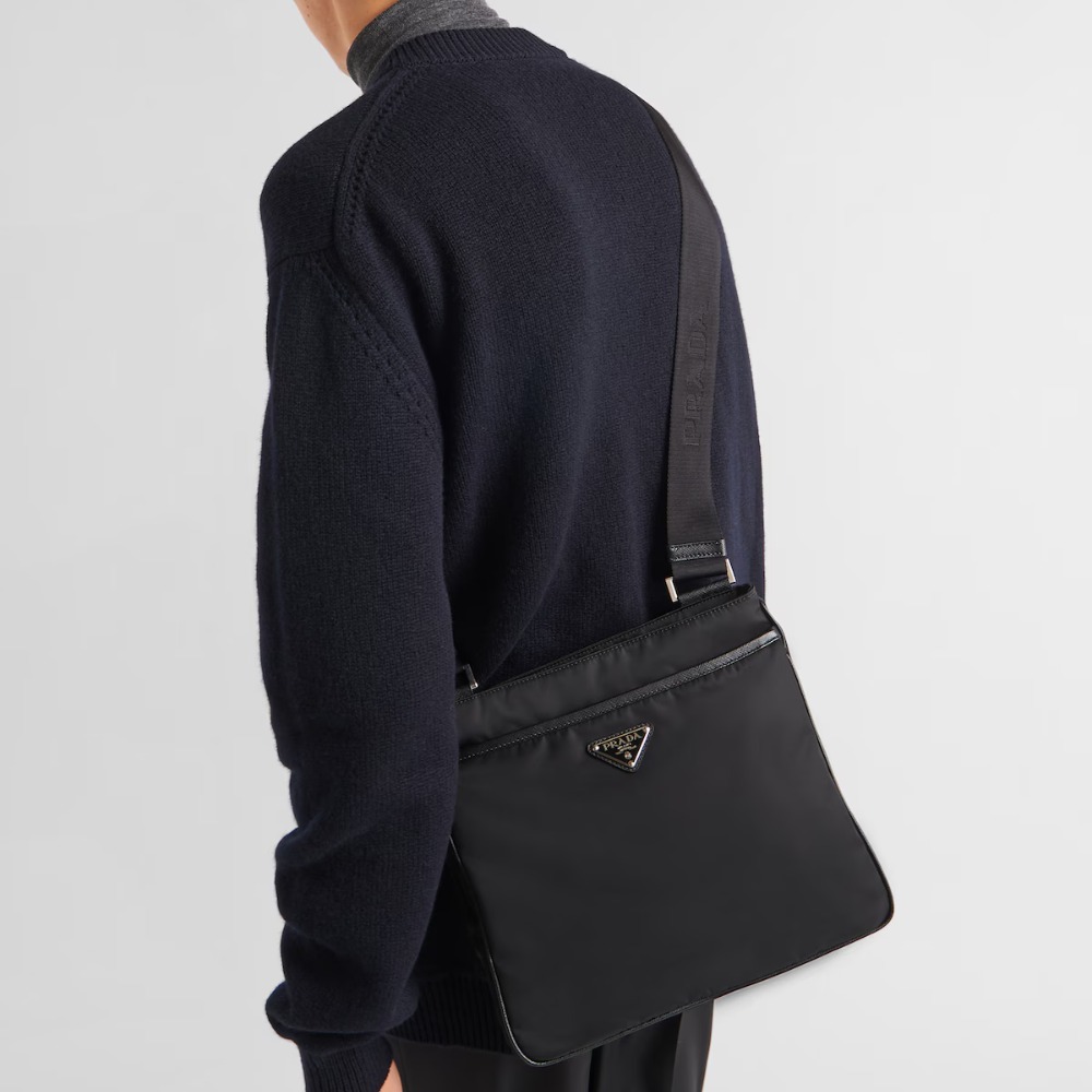 【PRADA】 Re-Nylon xサフィアーノレザー ショルダーバッグ