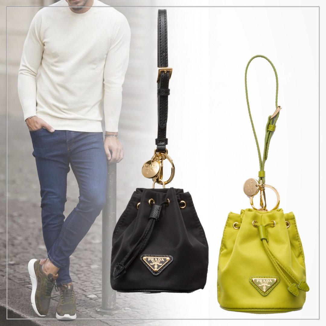 大注目 PRADA◆Re-Nylon ミニ アイコン バッグチャーム 巾着開閉