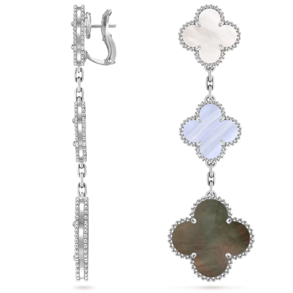 【国内直営店】VCA マジック アルハンブラ ピアス 3連モチーフ