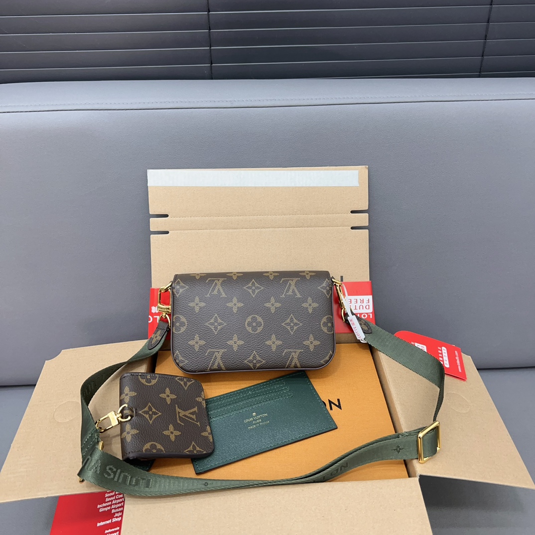 ★Louis Vuitton★【大人気】 ショルダーバッグ 「携帯 ポーチ」 古い花 3点セット お得