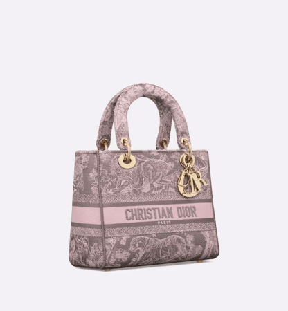 《上品なピンクカラーが素敵》Dior LadyD-Liteミディアムバッグ
