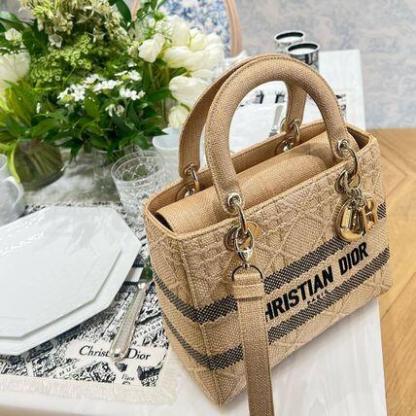 2023Cruise★カナージュ ラフィア LADY D-LITE ミディアムバッグ