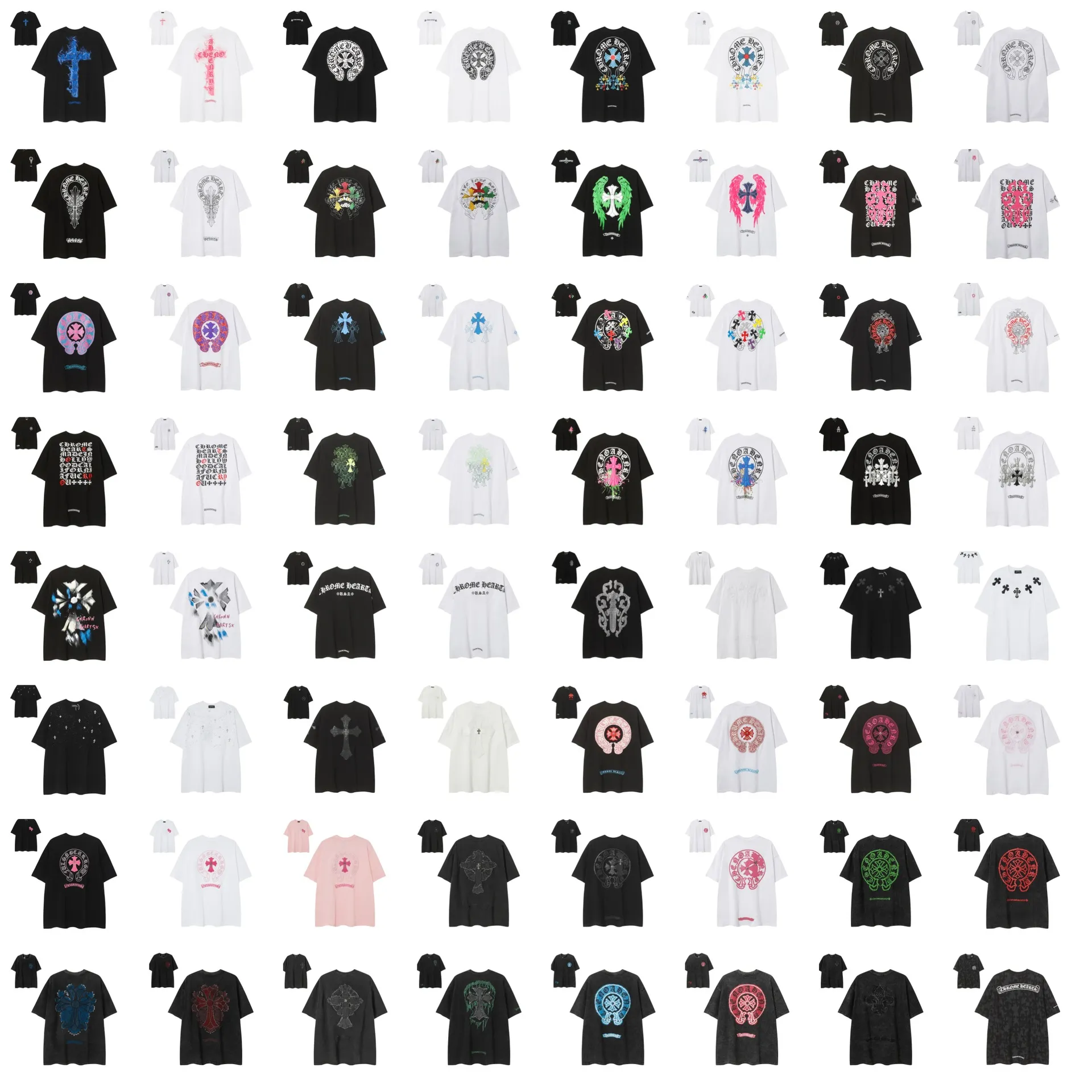 【2026新登場】クロムハーツChrome Hearts プリント刺繍Tシャツ特集 夏服 人気 男女兼用　綿100%