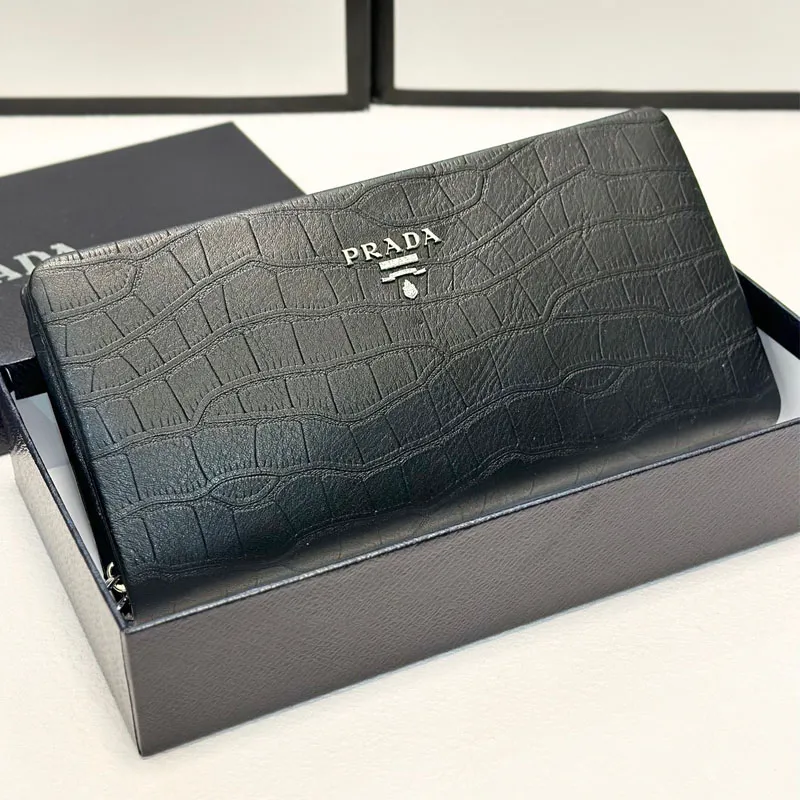 希少◆クロコの高級感◆PRADA ベアン Bearn 長財布