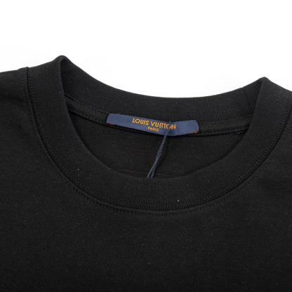 Louis Vuitton ルイヴィトン アルファベットチェック柄プリント 半袖Tシャツ 黒