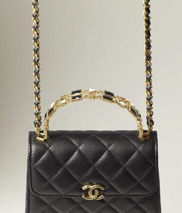 【Chanel】新作AW＼CHANEL／ラム_CCロゴ_マトラッセ_黒_チェーンショルダー