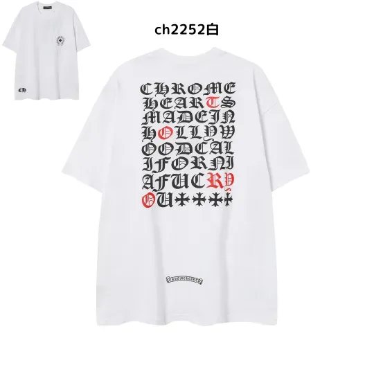 【2026新登場】クロムハーツChrome Hearts プリント刺繍Tシャツ特集 夏服 人気 男女兼用　綿100%