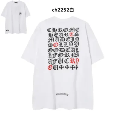 【2026新登場】クロムハーツChrome Hearts プリント刺繍Tシャツ特集 夏服 人気 男女兼用　綿100%