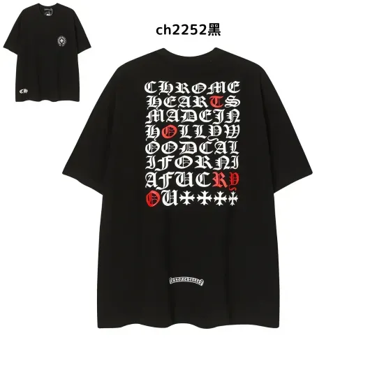 【2026新登場】クロムハーツChrome Hearts プリント刺繍Tシャツ特集 夏服 人気 男女兼用　綿100%